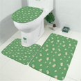 thumbnail image 2 of Green Daisy Flower Floral Pattern Bathroom Rugs Sets 3 Piece,Toilet Cover Set,Absorbent Non Slip Bathroom Mats Sets with U-Shaped Contour Rug Toilet Rug Set, 2 of 5