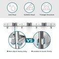 thumbnail image 6 of Damita Mop Broom Holder Wall Mount,Stainless Steel Garage Organizer for Kitchen, Garden, and Tools - Space-Saving Wall-Mounted Broom Hanger，3 Racks 4 Hooks, Silver, 6 of 7