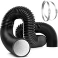 thumbnail image 1 of czcpp-6 Pouces 8 Pieds Noir Flexible Non Isolée en Aluminium pour Ventilation avec 2 Pinces en Acier Inoxydable de 6 Pouces, 1 of 4