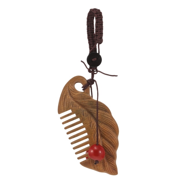 Llavero con peine de madera para el pelo, mini peine de madera para el pelo, pequeño llavero con herramienta de masaje del cuero cabelludo para mujer, llavero de recuerdo de estilista.