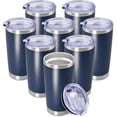 thumbnail image 2 of 20 oz Navy Stainless Steel Vacuum Insulated Travel Tumbler with Lid, Double Wall, 8-Pack, 2 of 7