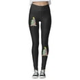 thumbnail image 5 of Fiaer Women's Legging Chritmas Tree Snowflake Reindeer Funny Graphic Plus Size Trendy Yoga Pants Soft Slim Fit Fashion Xmas Tight Trousers Black1 M, 5 of 6