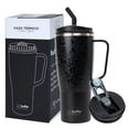 thumbnail image 1 of Vaso Térmico Buffer Flask Leopardo Negro Acero Inoxidable Anti Derrame 1000 ml, 1 of 8
