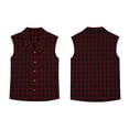 thumbnail image 4 of MaFYtyTPR Womens Casual Plaid Sleeveless Tops Fashion Button Down Shirt Summer Lapel Collar Blouse for Daily Wear Z-Gray XXXL, 4 of 5