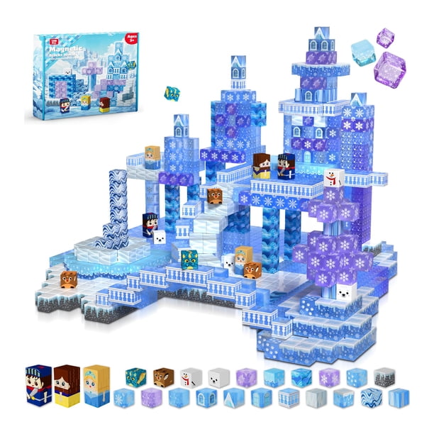 Magnetopia Bloques Magnéticos Construcción Castillo Azul 100 Piezas
