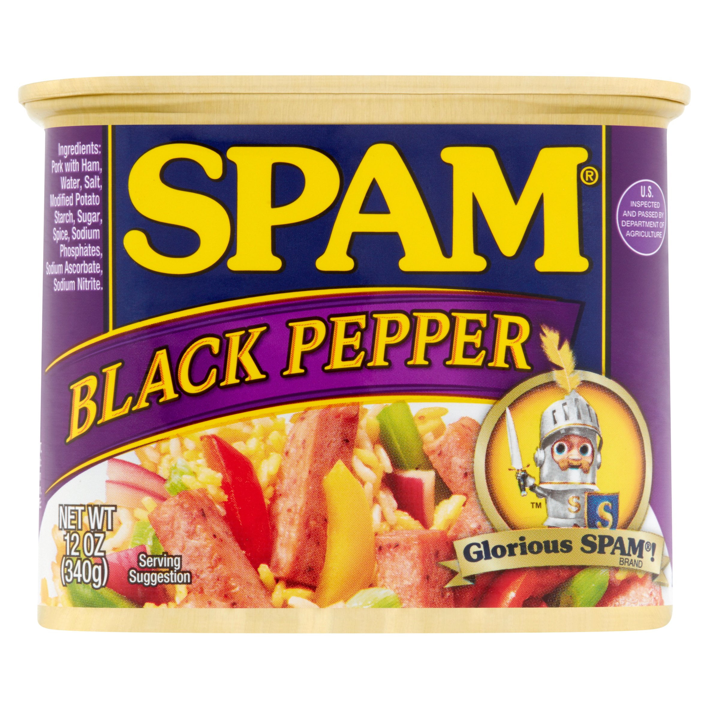 Spam Black Pepper Canned Meat 12 oz. Pull-Top Can by Hormel Foods Corporation