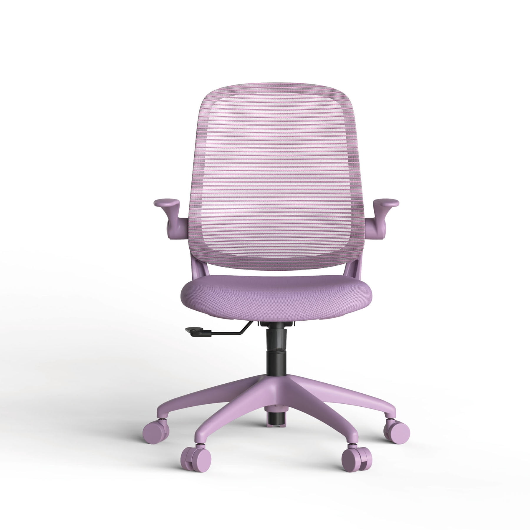 S-HOME Modern Ergonomic Mesh Back Office Chair With Fireproof Nylon Fabric, Rotating Design And Gas Lift For Support, Adjustable Height And Flip-Up Armrests  For Home Offices, Purple