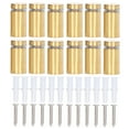 thumbnail image 1 of 12 Pcs 16x30mm Kit de Vis de Configuration en Acier Inoxydable Brossé Or Électroplaqué - Matériel de Montage Mural Robuste et Résistant à la Rouille avec Ancrages en Plastique et Tampons en Caoutchouc pour Panneaux, Affiches, Œuvres d'Art, 1 of 6