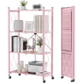 thumbnail image 4 of Storage Shelves with Wheels  Bookshelf with Storage  No Assembly Metal Rack Shelf for Kitchen  Office  Laundry  Garage Tier  ), 4 of 6