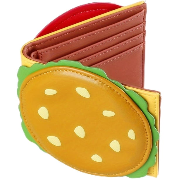 Bonita cartera con tarjetero en forma de hamburguesa, monedero de piel sintética para mujer y hombre, como se muestra en la foto, as the pic show