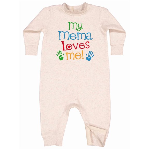 Inktastic Mema Loves Me Grandchild Baby Fleece Romper