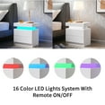 thumbnail image 5 of GZXS Modern Nightstand with LED Lighting Stripe, White Bedside Table with 2 Drawers, for Compact Space, Home Storage, 5 of 6