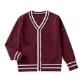 thumbnail image 4 of HCNTES Girls Cropped Cardigan Sweaters Long Sleeve Cable Knit Button Front Sweater(4-5 Years,#3), 4 of 4