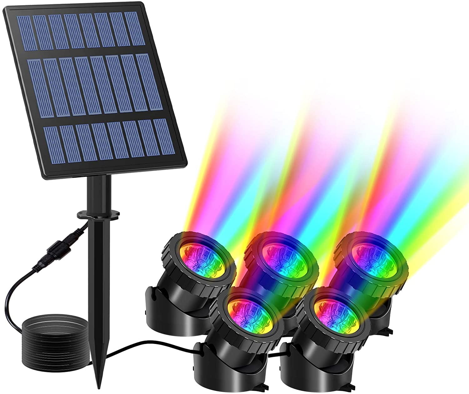 RGB Solar Powered LED Spotlight Projection Landscape Lights IP68 Garden Lawn 