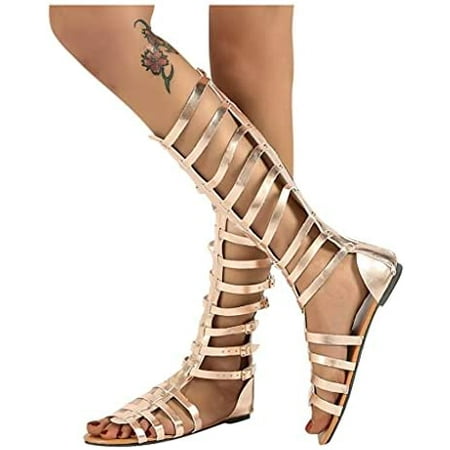 

Sandals for Women Dressy Summer Fashion Flowers Decor Toe Ring Flat Sandals Open Toe Beach Roman Slip On Slippers