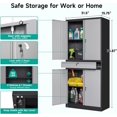 thumbnail image 2 of YANGLI 71" Tall Metal Storage Cabinet with Locking Doors, Drawer & Adjustable Shelves, 4-Door Steel Cabinet for Garage, Home, Office, 2 of 6