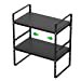 thumbnail image 3 of WEJIPP Expandable Cabinet Shelf Spice Rack in Cabinet Shelf Countertop Cupboard Pantry Shelf Organizer Storage Rack for Kitchen Bathroom Under Sink,2 Packs,8.07" W,Black, 3 of 15