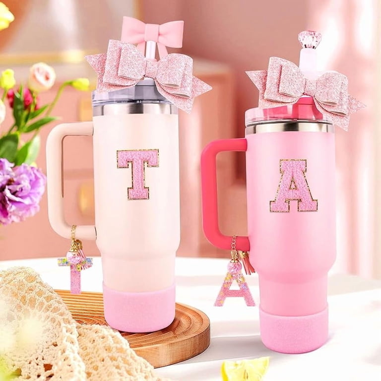 Cup Accessories Set for Stanley 30OZ & 40OZ Tumbler with Handle, Letter  Charms, Bow & Diamond Straw Covers, Glitter Silicone Boot, Personalized  Sticker for Stanley Cup Accessories - Walmart.com