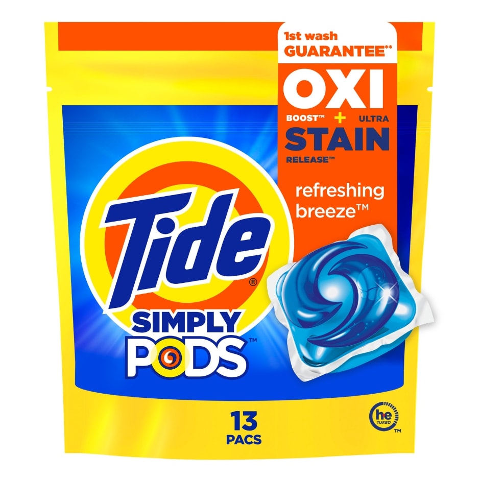 Tide Simply Oxi Refreshing Breeze Laundry Detergent Pods 3 in 1 (Pack 3) - 39 Count