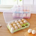thumbnail image 3 of xiuh useful refrigerator eggs storage box 15 eggs holder food storage container case blue, 3 of 6
