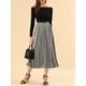 thumbnail image 5 of Falda midi plisada de fiesta para mujeres INSPIRE CHIC con cintura elástica metálica 2XL gris plateado, 5 of 7