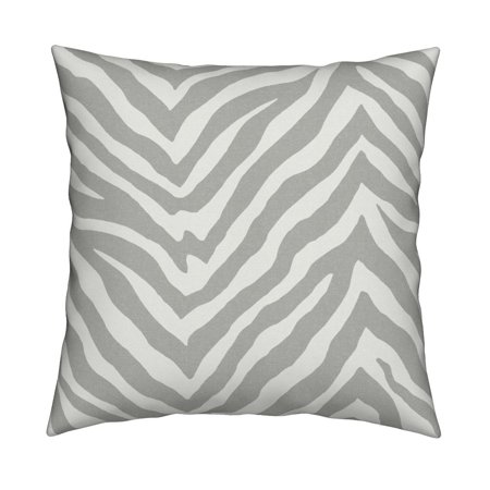 Zebra Zebra Gray White Cashmere Throw Pillow Cover W Optional