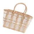 thumbnail image 3 of BRIGHTFUFU 1pc Cesta de verduras Cesta de compras tejida de plástico Cesta de mano Bolsa de playa, 3 of 7