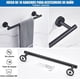 thumbnail image 2 of Juego de Accesorios de Baño de 16 piezas Toallero de pared Estante de baño Toallero de papel Jabonera Ganchos Adhesivos Juego de Accesorios de Baño de Acero Inoxidable 304 (negro), 2 of 7