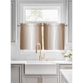 thumbnail image 2 of Half Window Curtains 24 Inches Long, Brown Ombre Window Treatment Curtain Drapes, Modern Gradient Art Abstract Short Curtains Tiers for Kitchen Over Sink, 27.5"x24", 2 Panels, 2 of 7