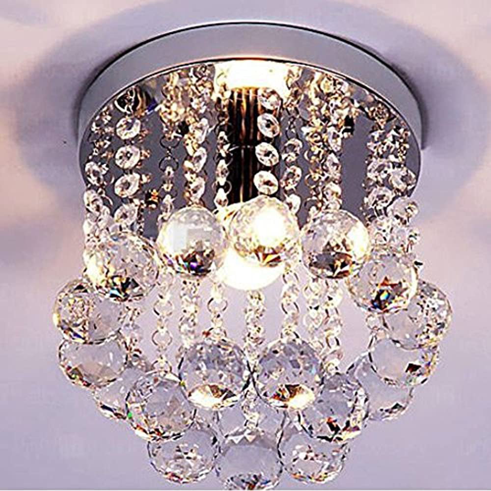 Light Flush Mount Crystal Chandelier, Surpars House Mini Style 1 Light Flush Mount Crystal Chandelier