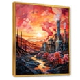 thumbnail image 2 of Designart "Pop Art Factory In Peachy Process I" Factories Floater Framed Wall Decor, 2 of 5