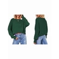 thumbnail image 3 of Women'S Oversized Batwing Sweaters 2025 Fall Outfits Trendy Crewneck Knit Side Slit Fashion Pullover Tops Green L, 3 of 7