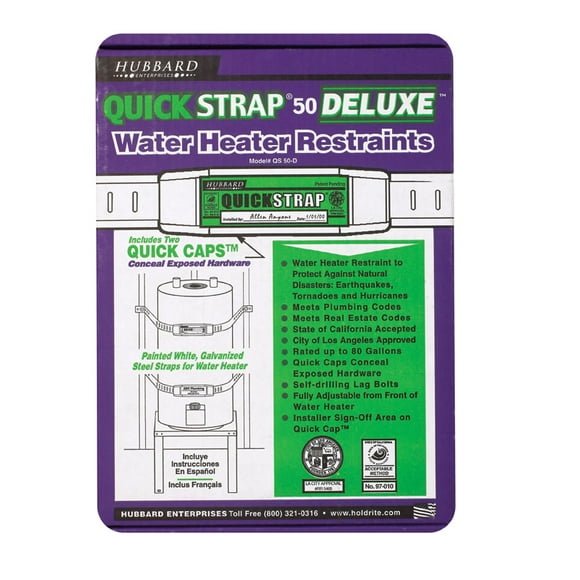 John Guest QS-50-D QS 50-D water heater strap, 80 gallon, Aluminum