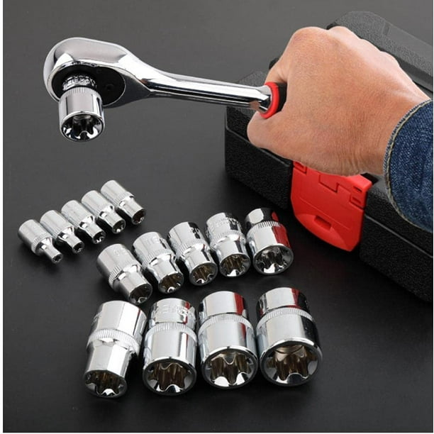E Star Torx Socket Set E4 E24 Hex Bit Socket for E Torx Bolts in
