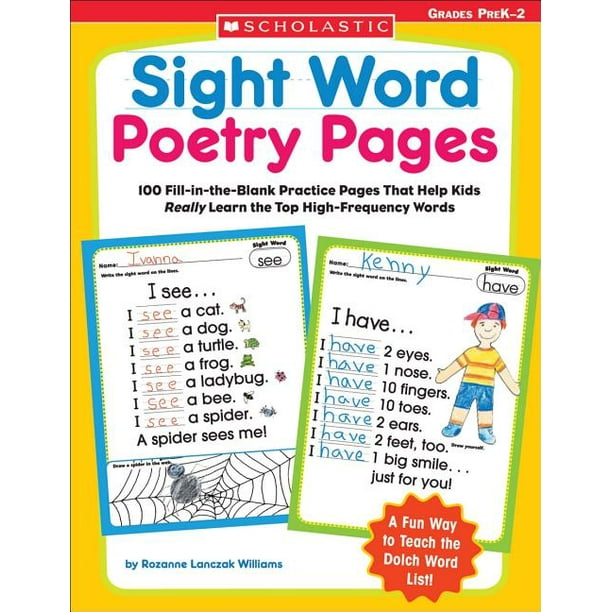 Sight Word Poetry Pages 100 Fill In The Blank Practice Pages That Help Kids Really Learn The Top High Frequency Words Paperback Walmart Com Walmart Com