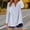 Blue, variant on Cotton 3/4 Sleeve Button Down Shirts for Women Gingham Plaid Striped Tops V Neck Casual Loose Blouse XXL