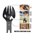 thumbnail image 2 of Escalada Llave de cuchara de tenedor Spork de acero inoxidable multifuncional para picnic (negro), 2 of 5
