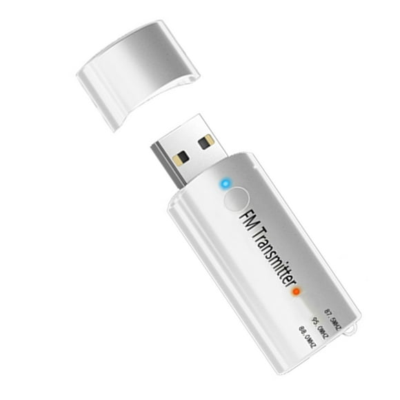 USB Bluetooth 5.0 Audio Transmitter car radio bluetooth audio Adapter Car Radio Wireless Music MP3 Player with Microphone, White
