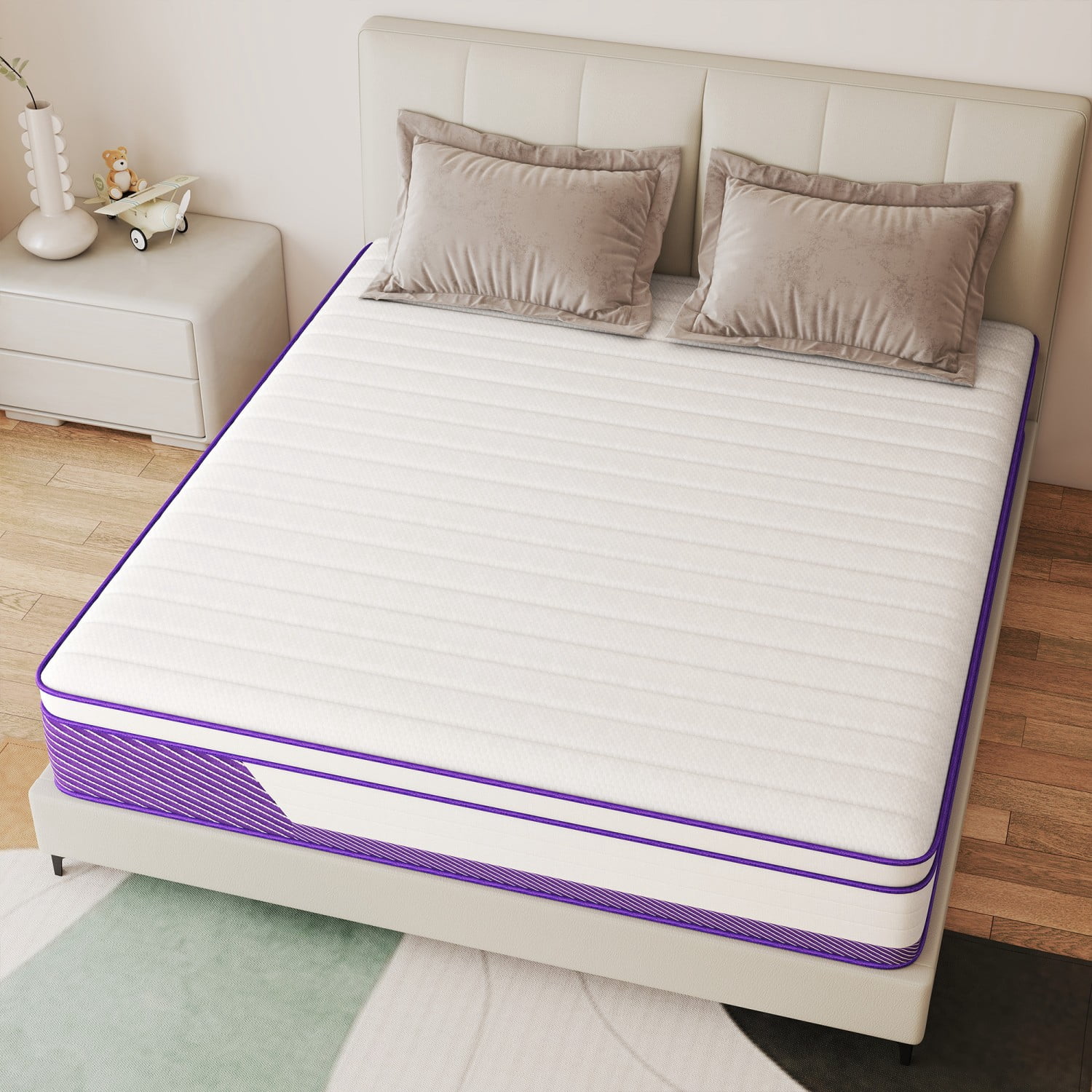 AMENDPATURE 12-inch Twin Hybrid Mattress,Memory Foam & Pocketed Springs,Motion Isolation,CertiPUR-US Certified in a Box,Medium Tension，Adult