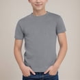 thumbnail image 2 of NIEWTR Baby Toddler Solid Color Short Sleeve T-Shirts for Boys Boys Summer Basic Cotton Crewneck Tee Shirt Tops（Grey,4-5 Years), 2 of 7