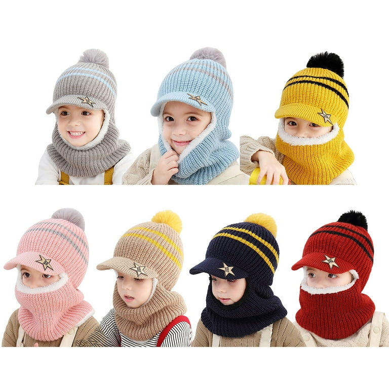 Baby Products Online - Satinior 4Pieces Kids Padded Satin Winter Lattice  Toddler Skiing Baby Hat Warm Skull Cap For 3 to 15 Kids Infants Boys Girls  - Kideno