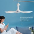 thumbnail image 4 of USB Mini Ceiling Fan with Remote Control, 4-Speed Portable Hanging Fan with Timer, 6 Detachable Blades Small Tent Fan for Camping, RV, Gazebo, Dorm & Bed, White, 4 of 6