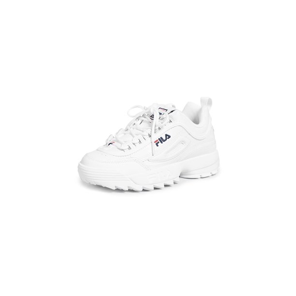 Zapatillas Premium de Cuero Fila Disruptor II para Mujer Blancas Talle 10