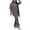 Gray, variant on Women 2 Piece Lounge Outfits Short Sleeve Top and Flare Pants Sets Tracksuit Orange 2XL