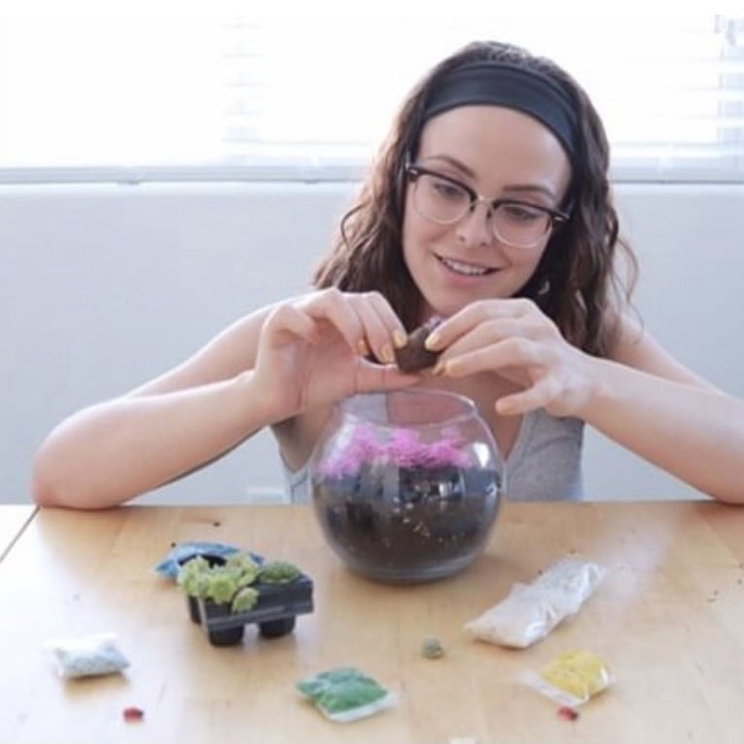 Sea Glass and Driftwood Succulent Terrarium Kit