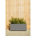 thumbnail image 5 of Veradek Block Series Long Box Large 38" Plastic Planter - Gray, 5 of 13