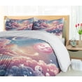 thumbnail image 4 of Ambesonne Celestial Sky Duvet Cover Set, Boho Pastel Fantasy, Queen, Blush Blue Lavender, 4 of 5