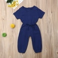 thumbnail image 2 of Sylvamorning Infant Baby Romper Solid Color Short Sleeve Elastic Waist Jumpsuit, 2 of 7