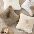 thumbnail image 3 of EVERGRACE Luxury Soft Faux Chinchilla Fur Throw Pillow Cover 1 Piece, Decorative Plush Fluffy Cozy Mink Pillow Case 20"x20" for Couch, Square Cushion Cases for Sofa Bed Living Room, Brown Sable, 3 of 8