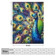thumbnail image 4 of GOSMITH Bed Watercolor Peacock Art Peacock Waist Lumbar Flannel Blanket White, 4 of 6